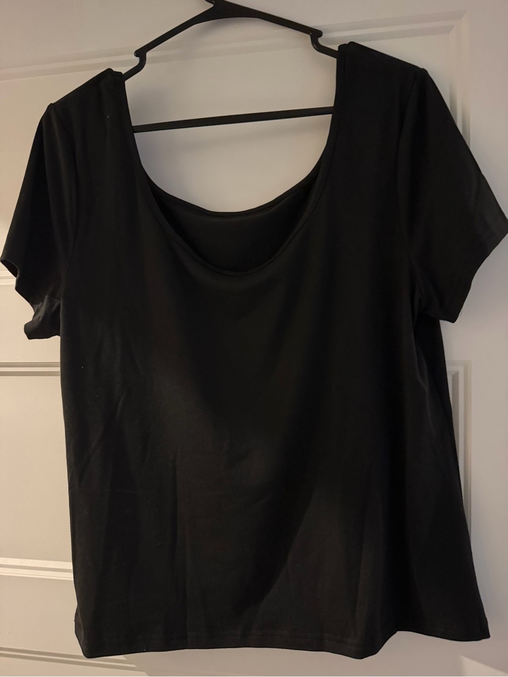 Classic Black Scoop Neck Women's Top